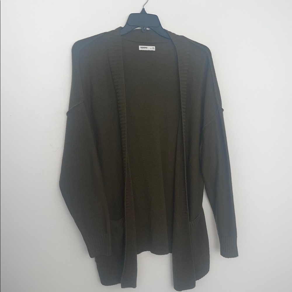 Sonoma Olive Cardigan Sweater Size XXL